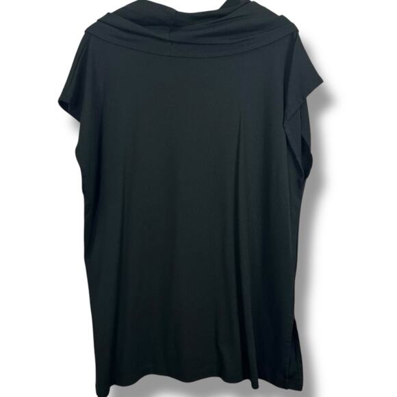 Bryn Walker Black Lavinia Tunic Top Size Medium Stretch Modal Cowl Neck $158 - Picture 2 of 6